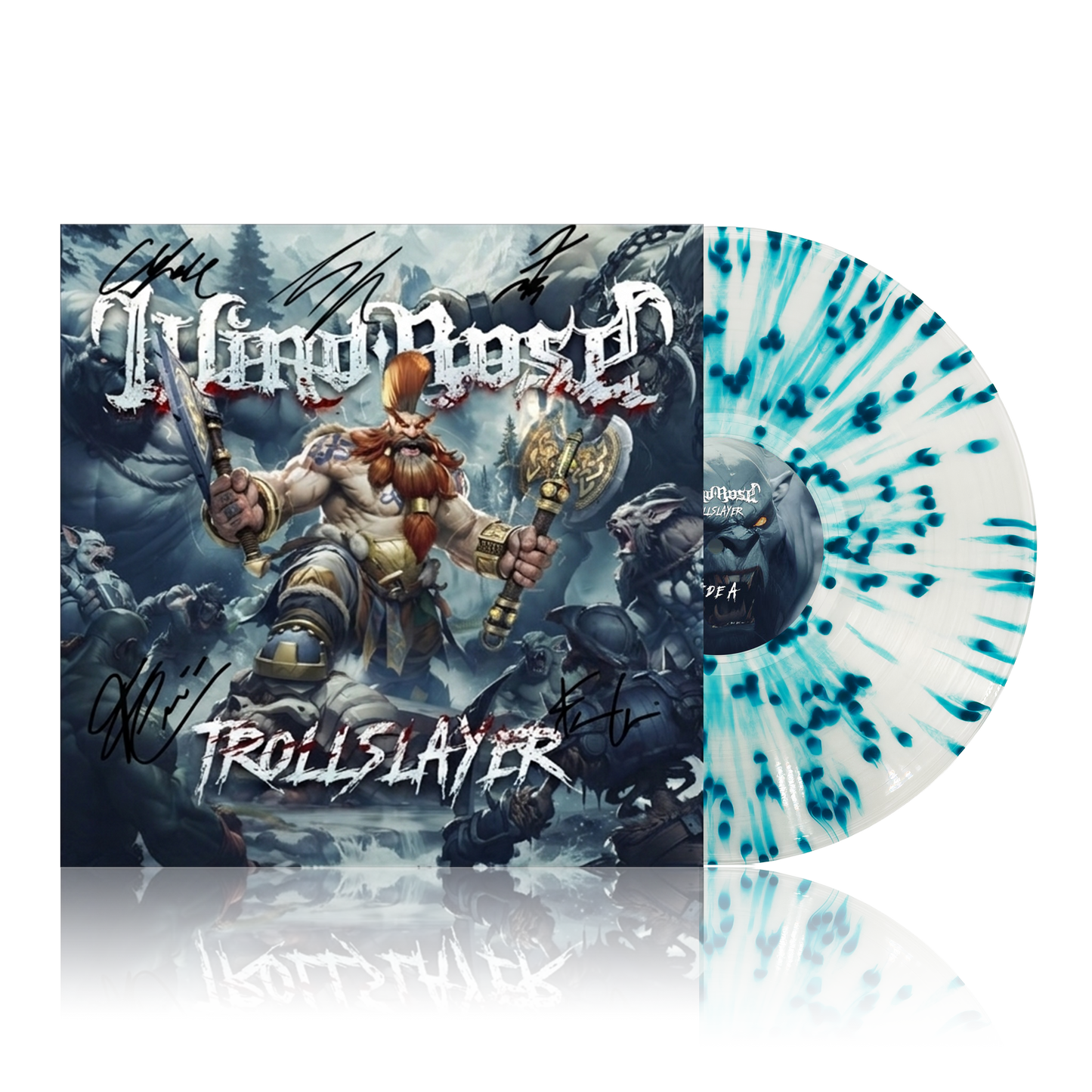 Trollslayer - Splatter Trans Clear Blue Limited Vinyl Signed Wind Rose