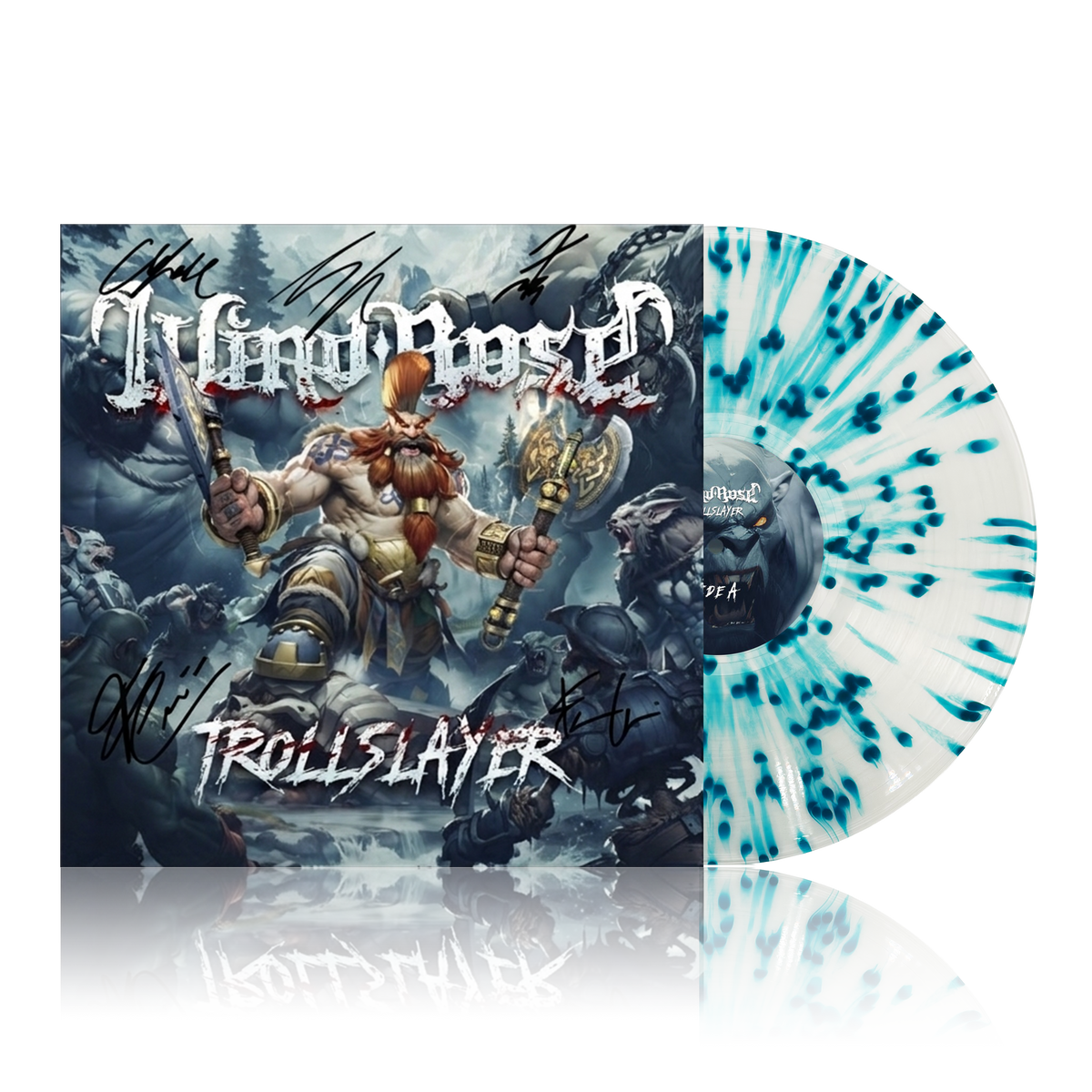 Trollslayer - Splatter Trans Clear Blue Limited Vinyl Signed Wind Rose